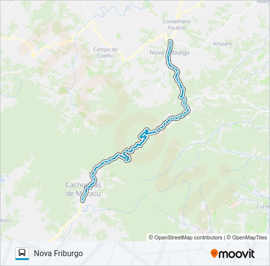 Mapa da linha S105 de ônibus
