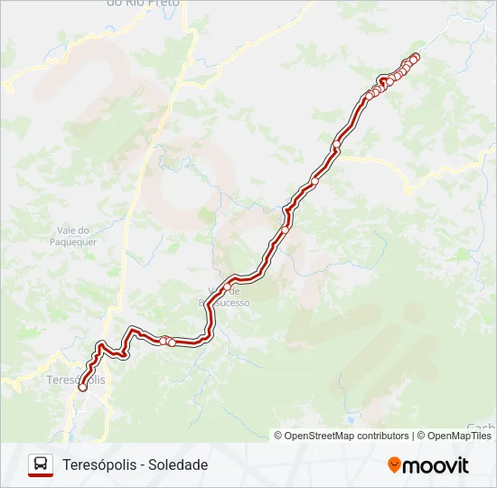 TERESÓPOLIS - SOLEDADE Bus Line Map