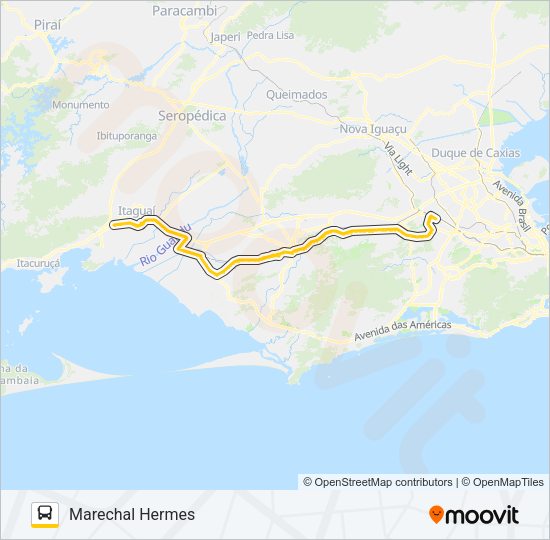Mapa da linha 570P de ônibus