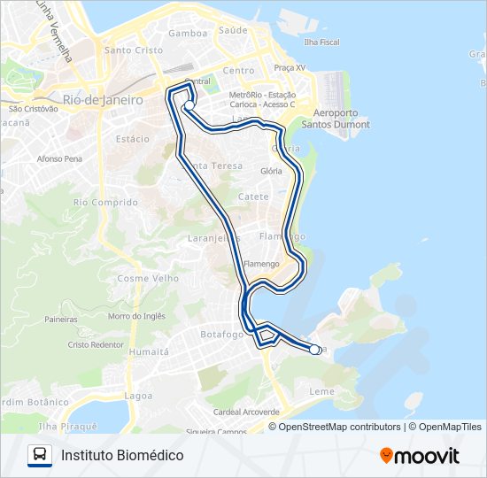 Mapa da linha INTERCAMPI 2 de ônibus
