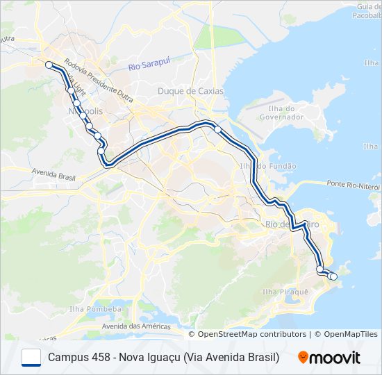 Mapa da linha INTERCAMPI 3 de ônibus