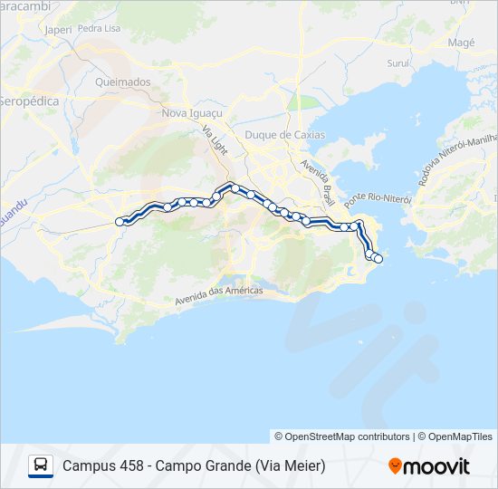 Mapa da linha INTERCAMPI 4 de ônibus