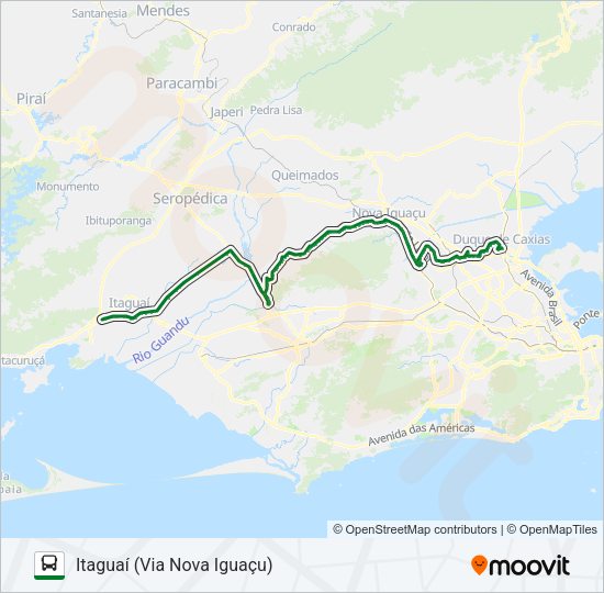 Mapa da linha 120T de ônibus