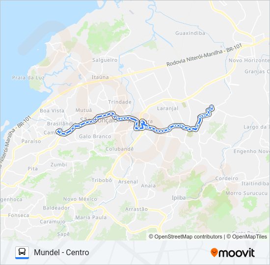 Mapa da linha 23 de ônibus