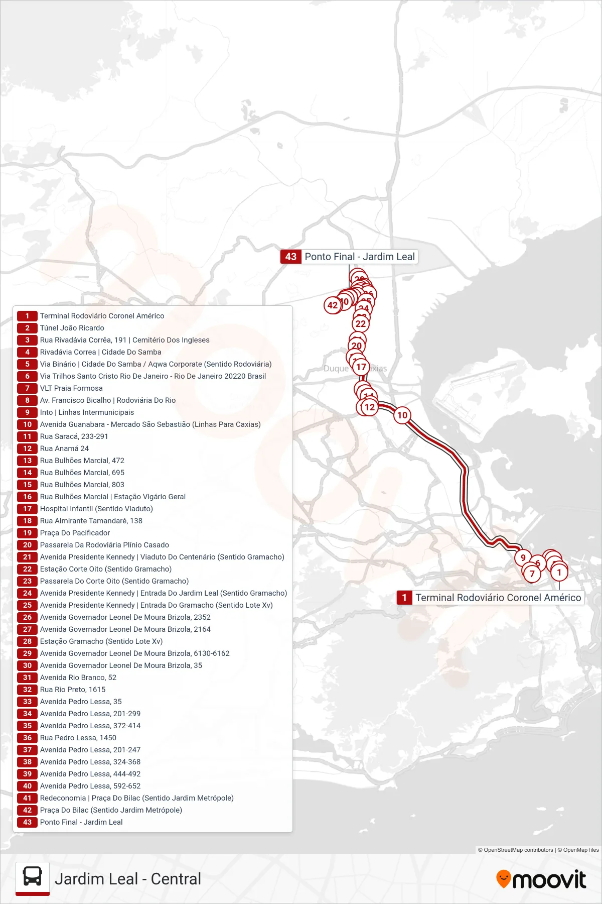 1415C (EXECUTIVO) bus Line (Jardim Leal (Via Seletiva)) route and stops on a map