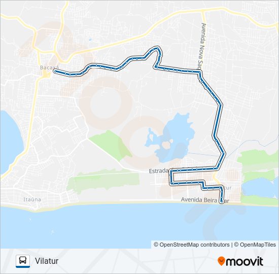 Mapa da linha 23 de ônibus