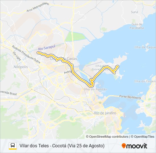 Mapa de 739L de autobús