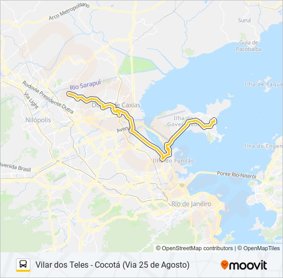 Mapa de 739L de autobús