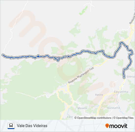 Mapa da linha 622 de ônibus