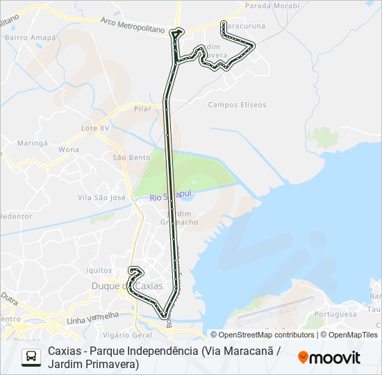 Mapa da linha 025 de ônibus