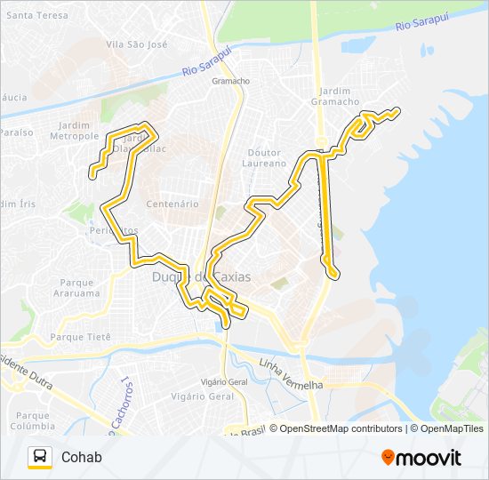 Mapa de 018 de autobús