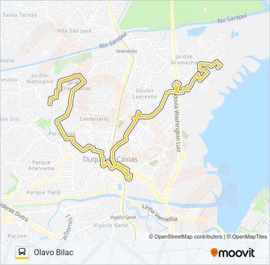 Mapa da linha 018 de ônibus