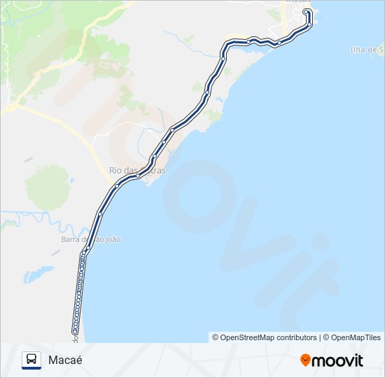 Mapa da linha B434 de ônibus