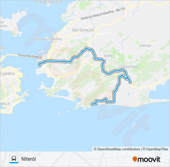 Mapa da linha 585R de ônibus