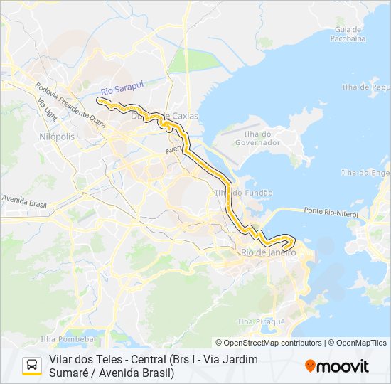 Mapa da linha 417C de ônibus