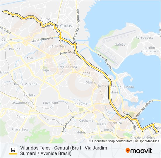 Mapa da linha 417C de ônibus