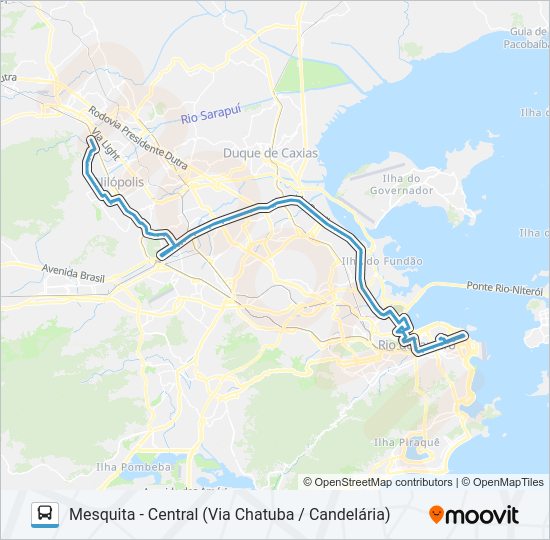 Mapa da linha 478B de ônibus