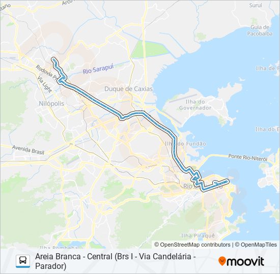 Mapa da linha 519B de ônibus