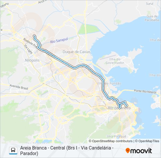 Mapa da linha 519B de ônibus