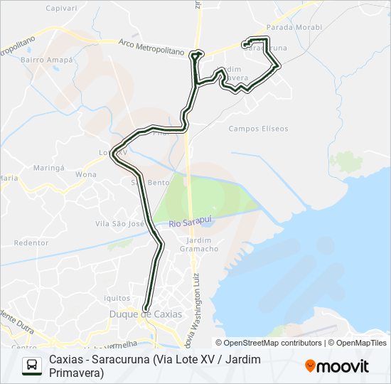 Mapa de 508 de autobús