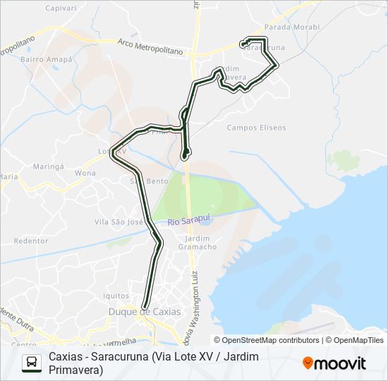Mapa da linha 508 de ônibus