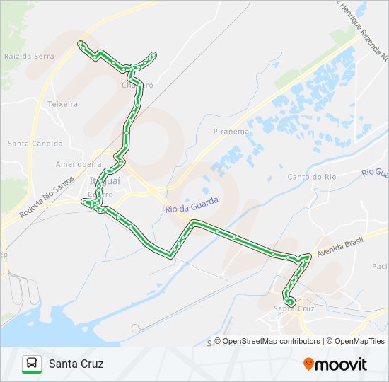 Mapa da linha 430P de ônibus