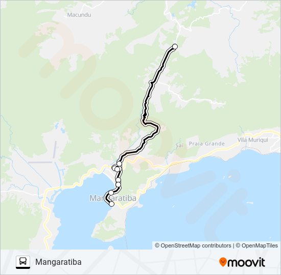 Mapa da linha MANGARATIBA - SERRA DO PILOTO de ônibus