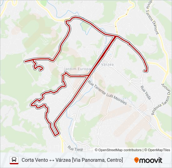 Mapa de 25C de autobús