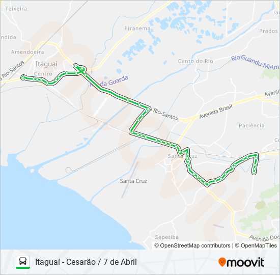 Mapa de 426P de autobús