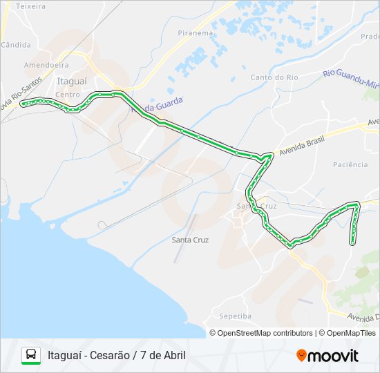 Mapa de 426P de autobús