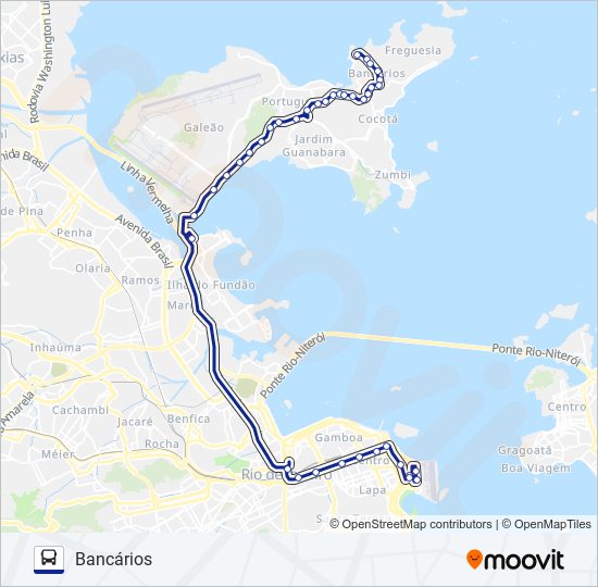 Mapa da linha 321 de ônibus