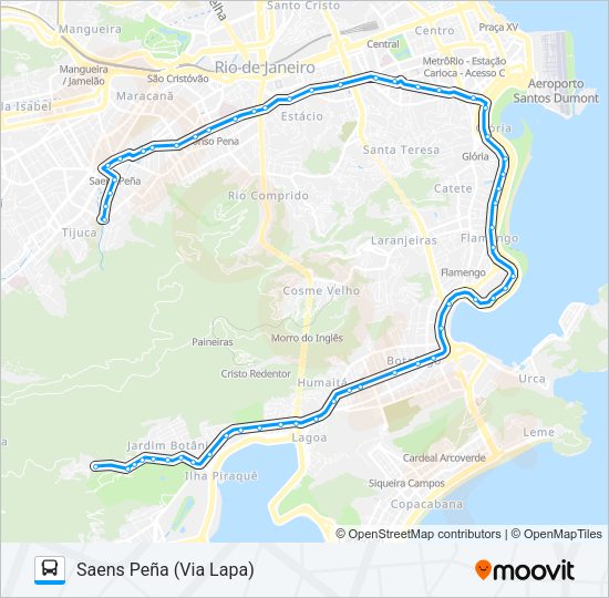 Mapa da linha 409 de ônibus