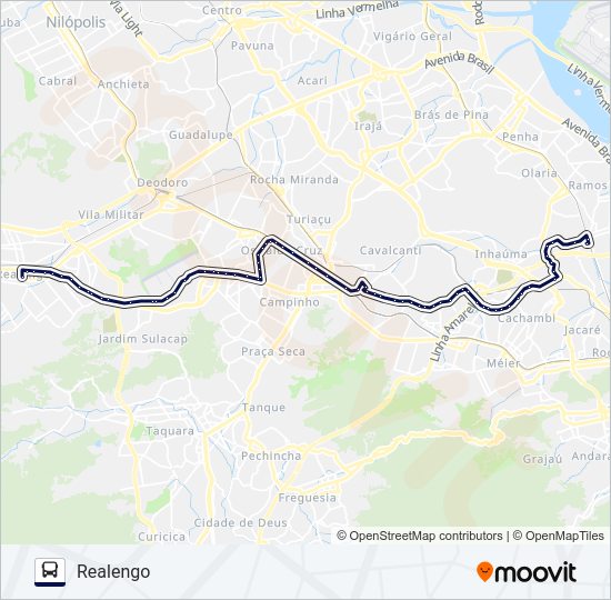 Mapa da linha 917 de ônibus