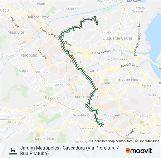 Mapa de 738L de autobús