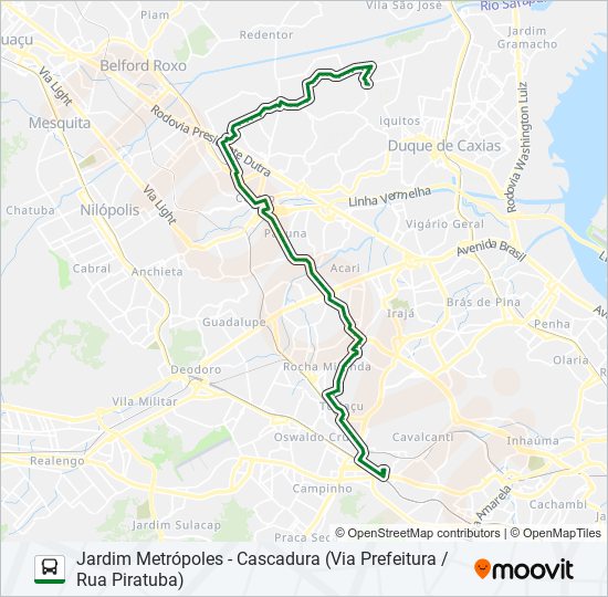 Mapa da linha 738L de ônibus