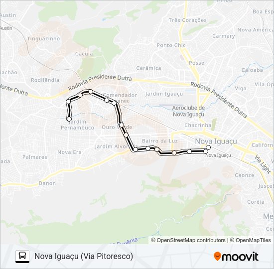 Mapa da linha 2003 de ônibus