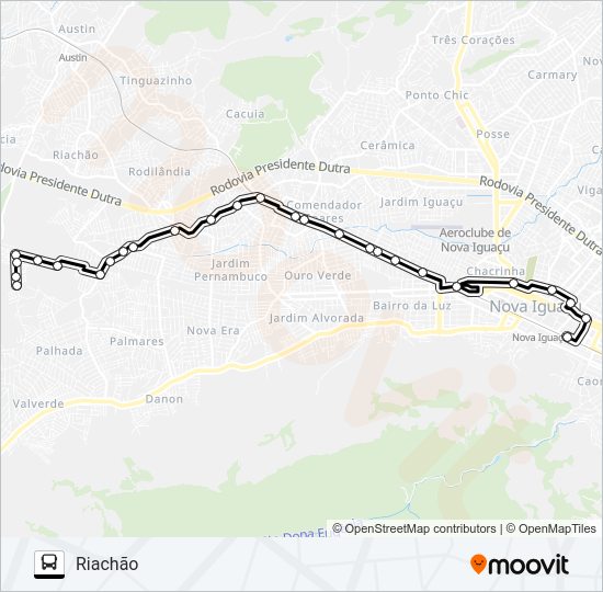 Mapa da linha 2005 de ônibus