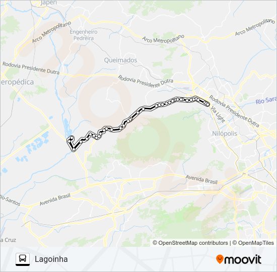 Mapa da linha 2009 de ônibus