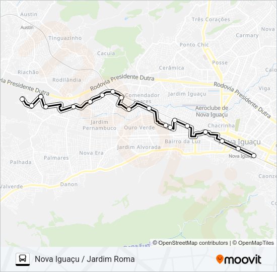 Mapa da linha 2011 de ônibus
