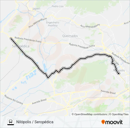 544P Bus Line Map
