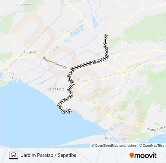 Mapa da linha 547P de ônibus