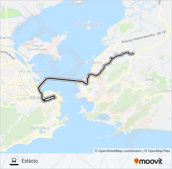 Mapa da linha 535 de ônibus