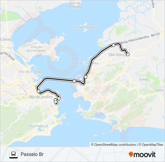 Mapa da linha 545 de ônibus
