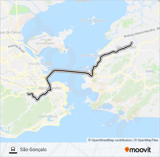 Mapa da linha 2423 de ônibus