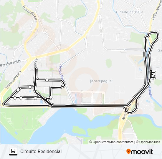 Mapa da linha UPTOWN de ônibus