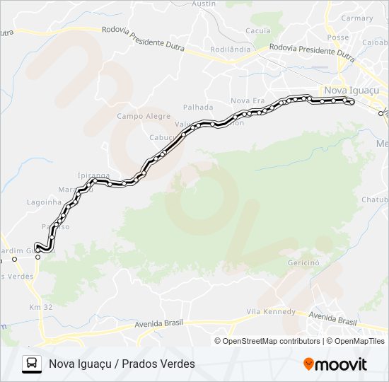 Mapa da linha 2015 de ônibus