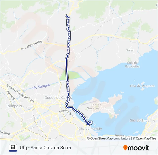 UFRJ - SANTA CRUZ DA SERRA Bus Line Map