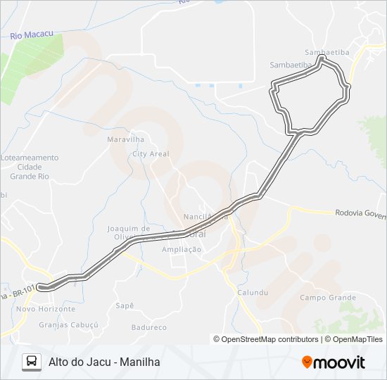 Mapa da linha 05 de ônibus