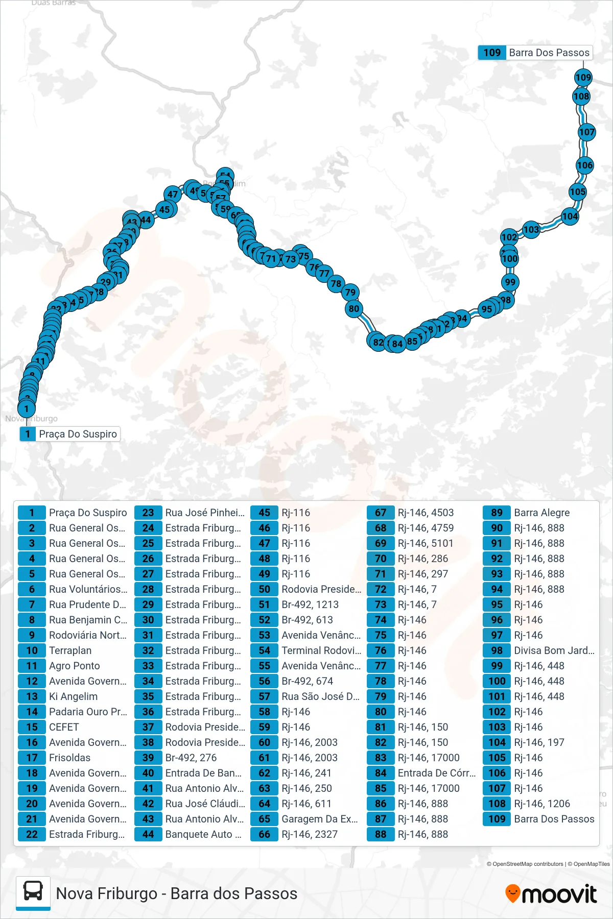 Rota e paradas da linha de ônibus S400 (Barra Dos Passos) no mapa