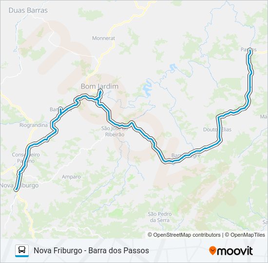 Mapa da linha S400 de ônibus